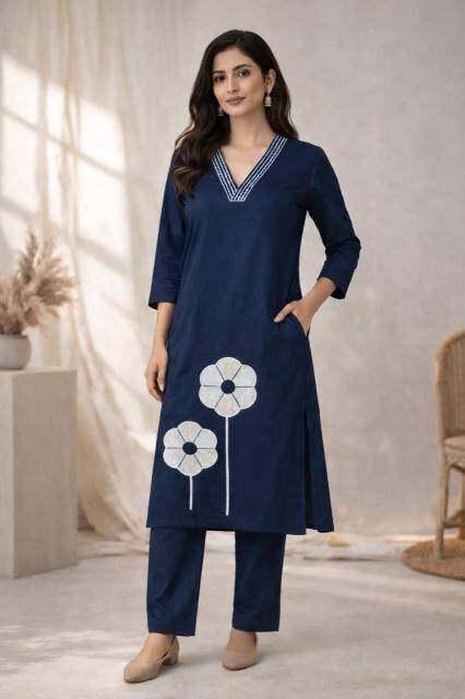 Valerius v neck pattern coord set Kurti exporter in Kolkata